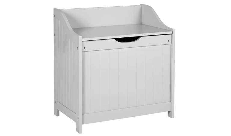 Argos Home 60 Litre Monks Bench Style Laundry Box - Grey free click and collect