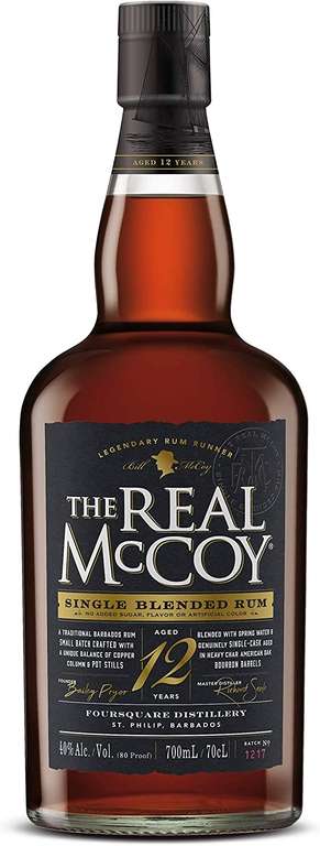 Foursquare Distillery The Real McCoy 12 Year Old Barbadian Rum 40% ABV 70cl - £42.99/£38.69 with Subscribe and Save @ Amazon