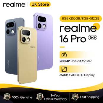 Realme 16 Pro 5G 200MP Smartphone 256GB - purple £206.24 / 512GB £237.54 ( 6500mAh SiC / OIS / SIM&eSIM / 80W )w/code @Realme UK Store