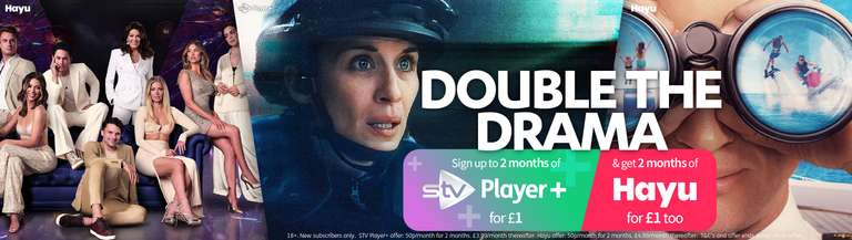 STV Player+ 50p p/m for 2 Months - Ad Free (New and returning subscribers) + Hayu 50p p/m for 2 Months (New subscribers) - With code