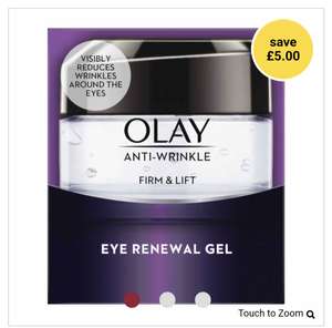 Olay Anti Wrinkle Eye Gel 15ml £5 + £5 delivery at Wilko