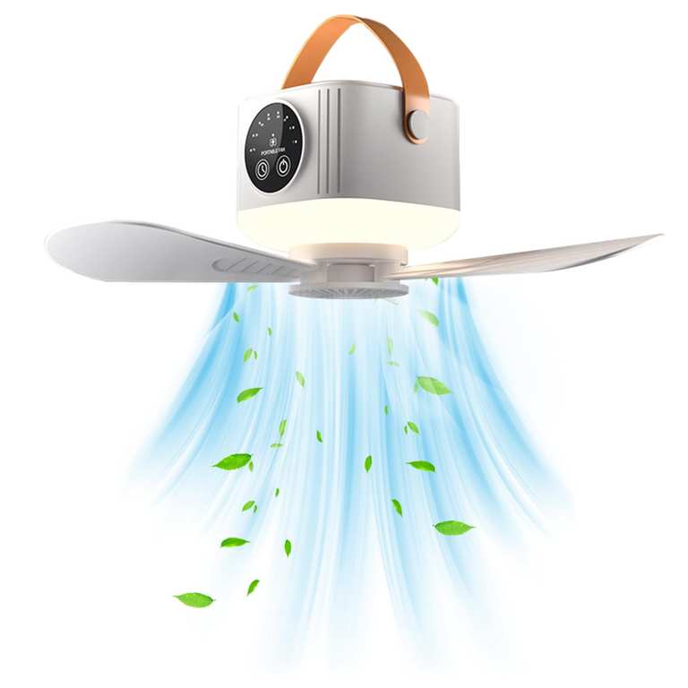 PopuLike Portable Camping Fan, 7200 mAh with LED Light - Sold by NOBELEFUL FBA