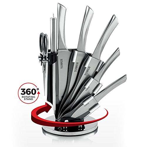 Tower Kitchen Knife Set with Rotating Acrylic Knife Block £12 @ The Food Warehouse (Derby)