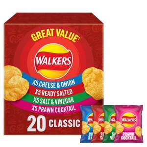 Walkers Classic Variety/Meaty Multipack Crisps 20x25g - Clubcard Price