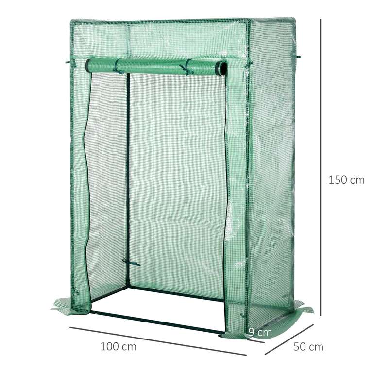 Outsunny 100 x 50 x 150cm Tomato Greenhouse with Roll-up Door