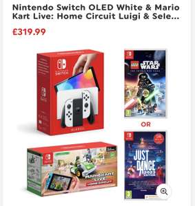 Nintendo Switch OLED with Mario kart home circuit and Lego Star Wars or Just dance 2023 - £314.99 @ Smyths Toys