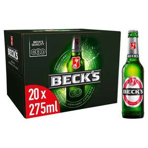 Becks Lager Beer 20 bottles 275ml - £9 Clubcard price @ Tesco