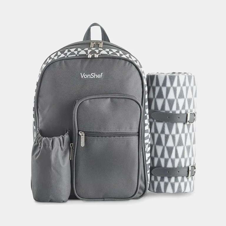 VonShef 2 Person Picnic Backpack with Blanket W/Code