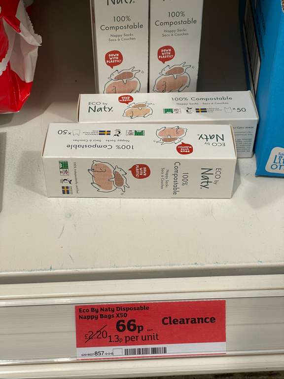 Eco by Naty 100% Biodegradable Nappy Bags - 66p @ Sainsbury's Hythe