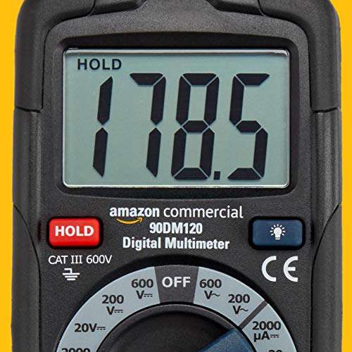 AmazonCommercial DT-912 2000 Count Manual Ranging Digital Multimeter, Black £10.44 @ Amazon
