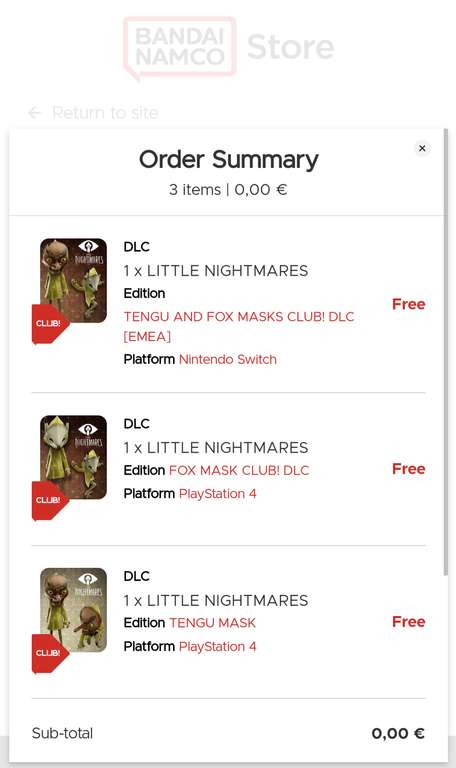 Little Nightmares Tengu & Fox masks - FREE DLC on Nintendo Switch, PS4 / PS5