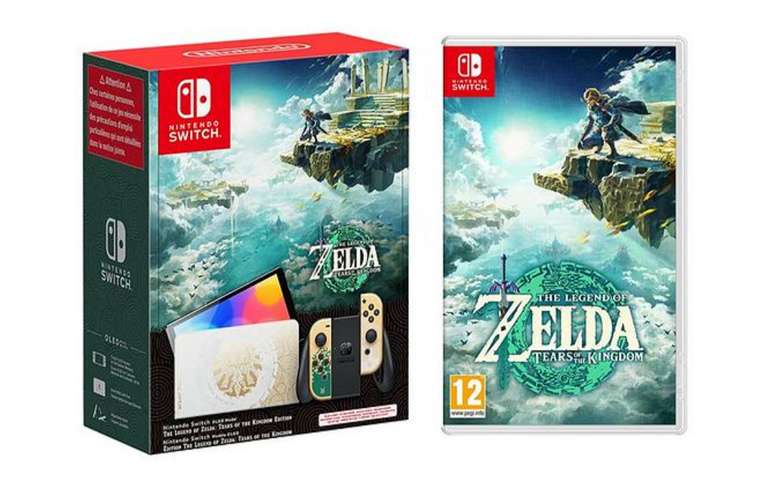 Zelda: Tears of the Kingdom Limited Edition OLED Console & Zelda: Tears of the Kingdom game - Free Click & Collect