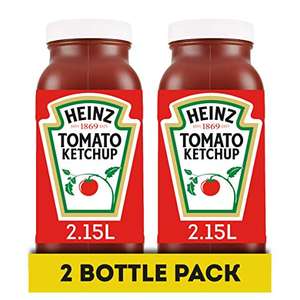 Heinz Tomato Ketchup 2x 2.15 litres £10 (£8.50 or £7.50 S&S with 10% voucher) @ Amazon