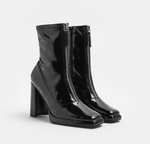 River Island Womens Sock Boots Black Zip Front Patent - £10 + free delivery @ River Island / eBay