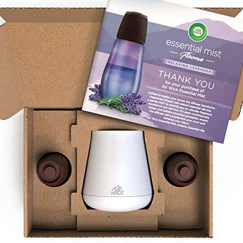 Air Wick | Relaxing Lavender |Air Freshener Essential Mist Diffuser Starter Kit | 1 Gadget & 2 Refills, Possibly £10.77 With S&S