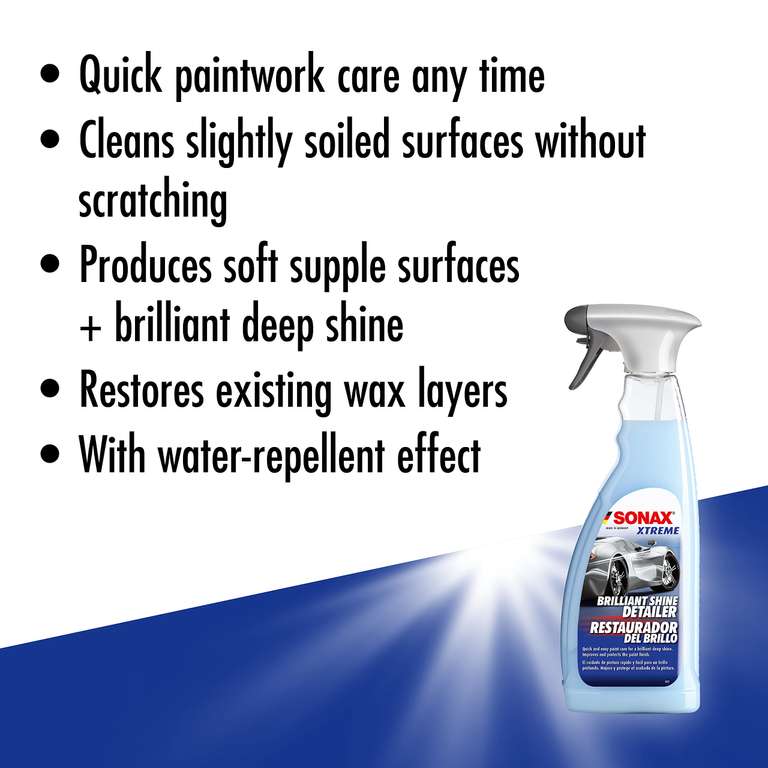 SONAX Brilliant Shine Detailer (750 ml) - Quick and easy paint care for a brilliant deep shine. Improves and protects the paint finish