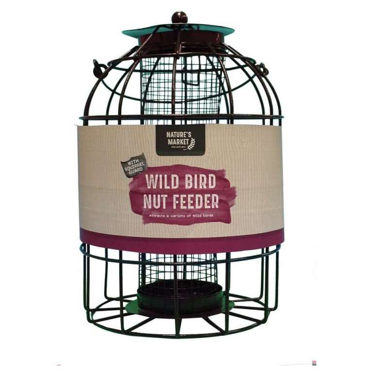 Natures Market Wild Bird Hanging Nut Feeder with Squirrel Guard - Sold By Cheaper Online