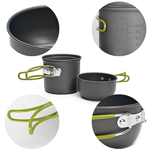 Odoland Camping Cookware Kit, Outdoor Cooking Set Non Stick Pot and Pans - Sold by Aveka