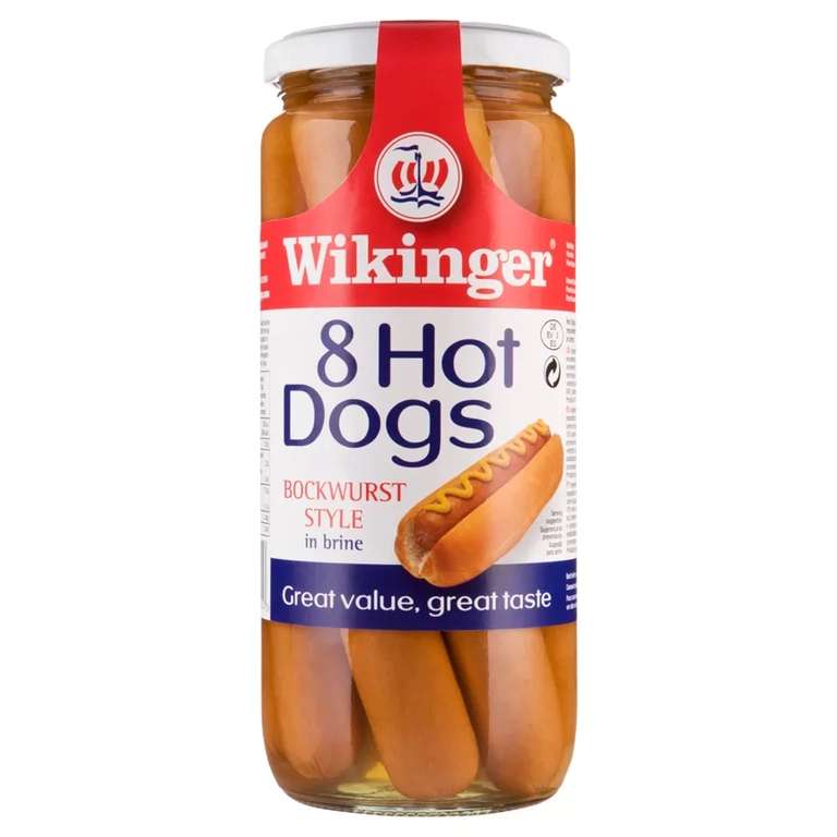 Wikinger Bockwurst Style Hot Dogs in Brine 550g - £1.25 @ Asda