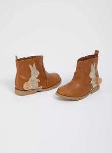 Tan Glitter Bunny Chelsea Boots - Infant / Limited Sizes / Free Collection in Limited Locations @ Tu (Argos)