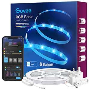 Govee LED Lights 5m, Bluetooth LED Strip Light App Control, 64 Scene Modes and Music Sync - £8.92 With Coupon @ FB Amazon Sold by Govee UK