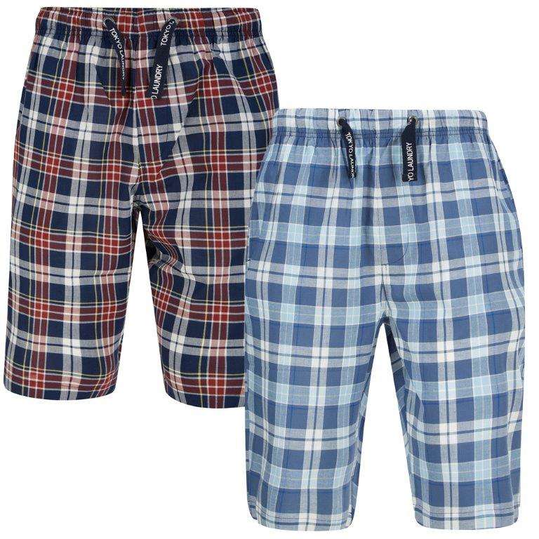 MAKIN CHECKED COTTON WOVEN LOUNGE PYJAMA SHORTS WITH CODE