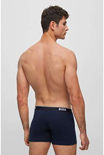 BOSS Mens BoxerBr 3P Power Three-pack of stretch-cotton boxer - Blue - £21 @ Amazon