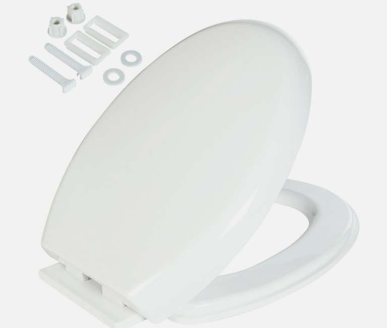 Luxury Slow Soft Close White Oval Bathroom Toilet Seat with Bottom Fix Hinges - sold by buy_gadgets