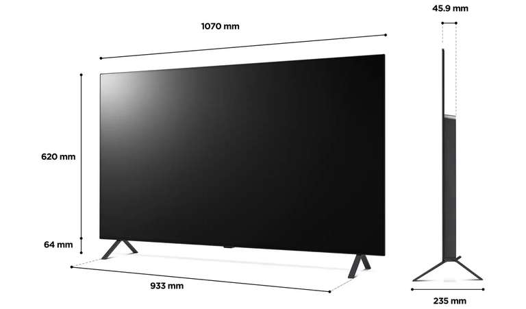 LG 48 Inch OLED48A26LA Smart 4K UHD HDR OLED Freeview TV + LG QP5 320W 3.1.2Ch Soundbar With Wireless Sub (click and collect)