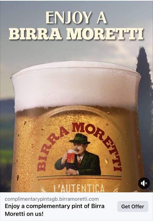 Free Pint of Birra Moretti at Participating Pubs