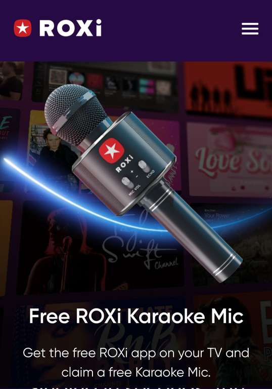 FREE Roxi Karaoke Microphone via App + £1 Postage @ Roxi | hotukdeals