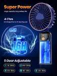 TOPK Handheld foldable Fan, USB Rechargeable 2400mAh Battery Operated Wtih 5 Speed w/voucher - Sold by TOPKDirect FBA