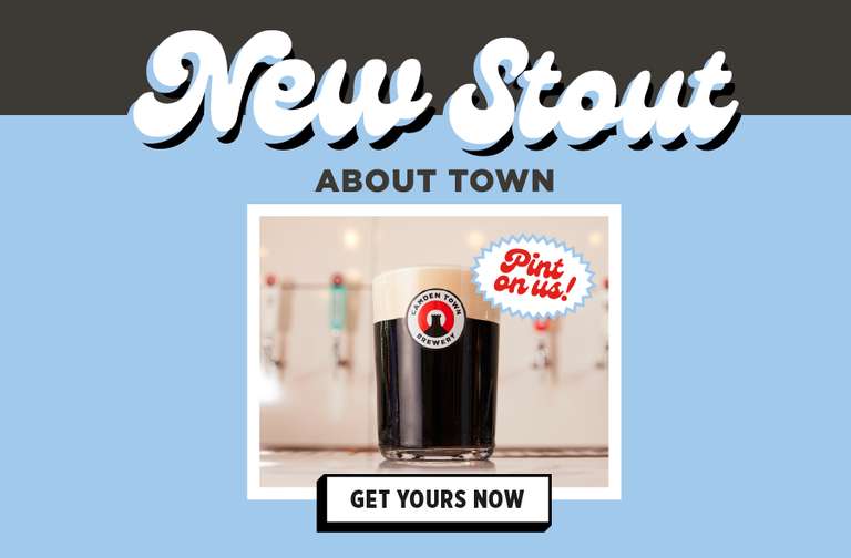 Free pint of Camden Stout at participating venues - 1200 FREE pints available