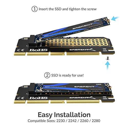 SABRENT M.2 SSD NVMe to PCIe Adapter Sold by Store4PC-UK FBA