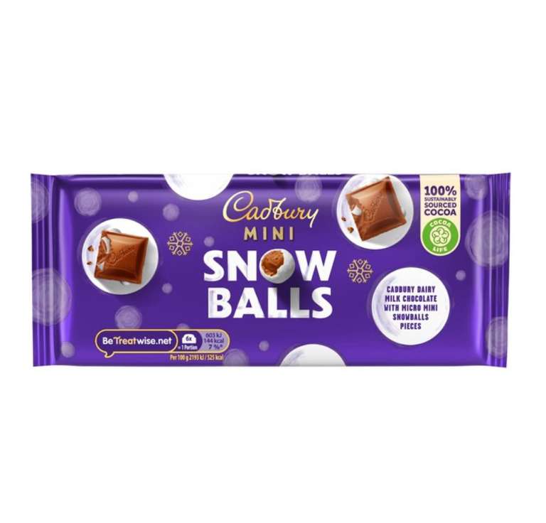 Cadbury Dairy Milk Mini Snowballs Chocolate Bar 110g