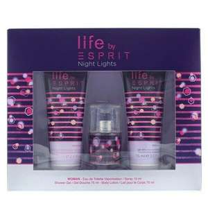Esprit Night Light Gift Set 15ml EDT + 75ml Shower Gel + 75ml Body Lotion.