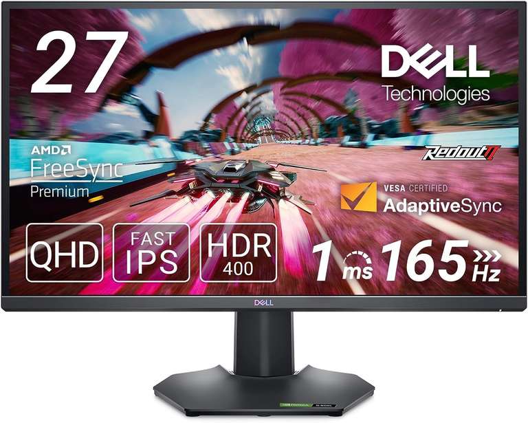 Dell G2724D 27" QHD 165Hz Fast IPS 400nits FreeSync Premium G-SYNC Compatible Gaming Monitor w.code