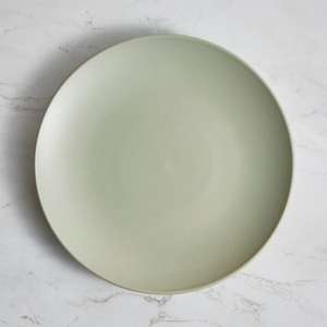 Set of 4 Stoneware Dinner Plates - Sage Green - 28cm x 28cm x 8.5cm - Free C&C