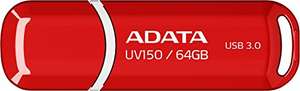 ADATA UV150 64GB USB 3.0 Snap-on Cap Flash Drive, Red £5.50 @ Amazon