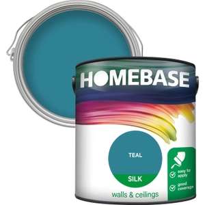 Homebase Standard Coloured Silk Emulsion 2.5L Pots in Various Colours for £10 click & collect @ Homebase