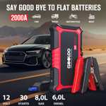 GOOLOO NEW GP2000 Jump Starter 2000A 12V with USB Quick Charge - Up to 8.0L Petrol, 6.0L Diesel - w/voucher - Sold by Landwork / FBA
