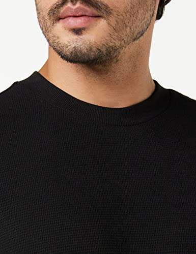 Calvin Klein Men's Monogram Badge Waffle Ls Tee Sweater