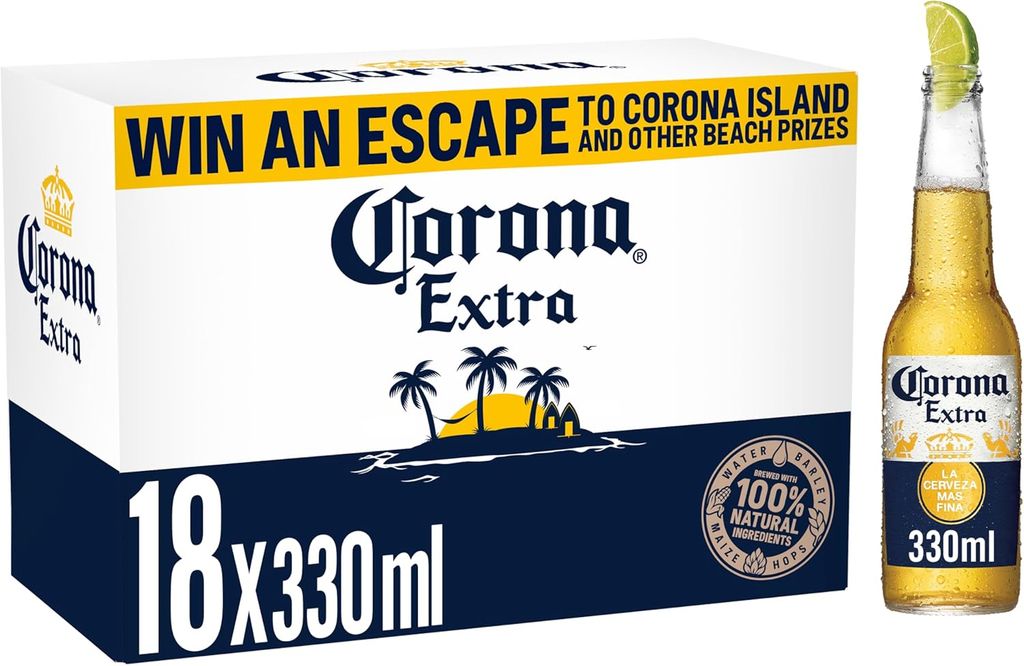 Corona Extra Lager Beer Bottle, 18 x 330ml (discount at checkout)
