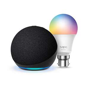 Echo Dot (5th generation, 2022 release), Charcoal + TP-Link Tapo Smart Colour WiFi LED Bulb (B22), Works with Alexa £41.98 @ Amazon