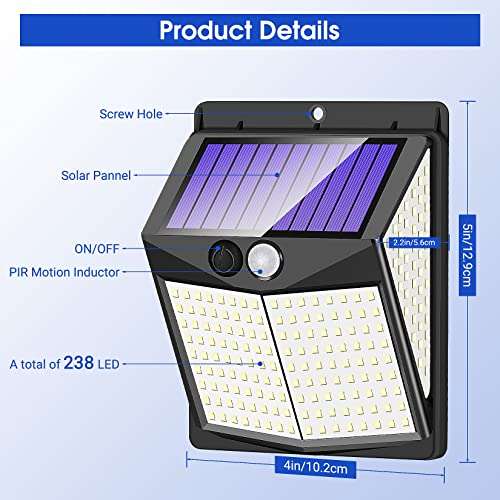 Deal: Outdoor Solar Powered Lights - Wall Light - Sold by Lizhu Chen Mo / FBA