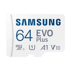 Samsung Evo Plus 64GB 4K Ready MicroSDXC Memory Card UHS-I U1 with SD Adapter - 130MB/s £6.56 with code @ MyMemory