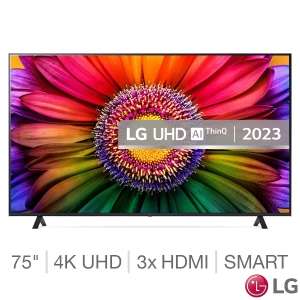 LG 75UR80006LJ 75 Inch 4K Ultra HD Smart TV w/code inc 5 year Warranty