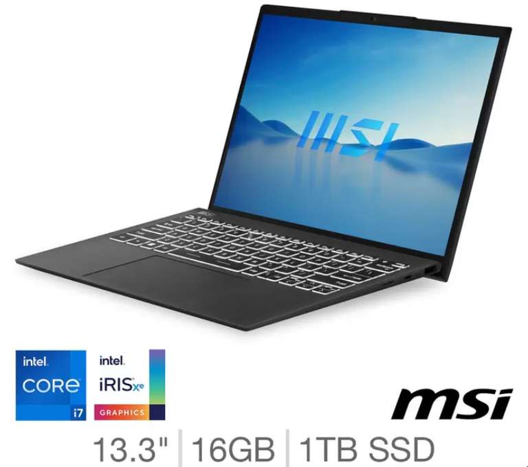MSI Prestige 13 Evo, Intel Core i7, 16GB RAM, 1TB SSD, 13.3 Inch Laptop, 9S7-13Q112-038