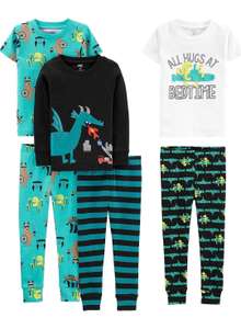 Simple Joys by Carter's Boys' 6-Piece Snug-Fit Cotton Pyjama Set - Age 3