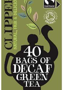 Clipper Teas Ltd, Fairtrade Organic Decaf Green Tea Tea Bags 80 g, 40 count - £2 @ Amazon